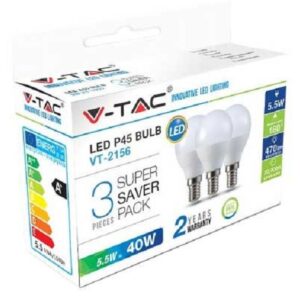Sfera LED 5,5w E14 Luce Fredda Pacco 3pz